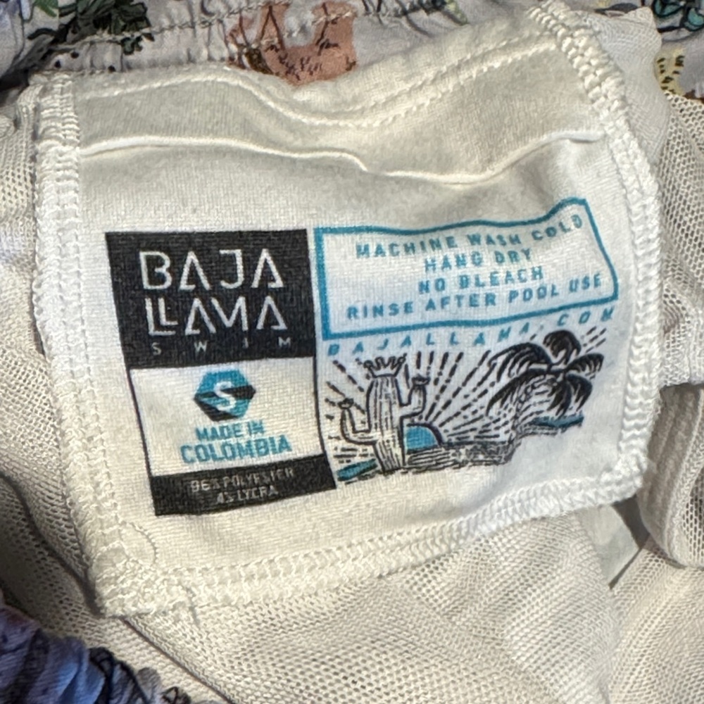 Baja llamaTropical Print Men's swimming athletic Shorts - Picture 4 of 11